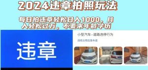2024违章拍照新玩法，推广躺赚+拍照赚钱双模式，日入1000+-凤来社资源库