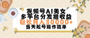 视频号AI美女，轻松月入30000+,操作简单轻松上手-凤来社资源库