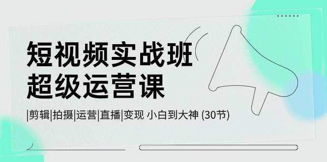 短视频实战班-超级运营课，|剪辑|拍摄|运营|直播|变现 小白到大神 (30节)-凤来社资源库