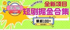 短剧掘金合集2.0  无门槛没成本 有手就行 单机100+-凤来社资源库