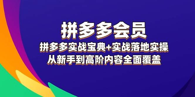 拼多多 会员，拼多多实战宝典+实战落地实操，从新手到高阶内容全面覆盖-凤来社资源库