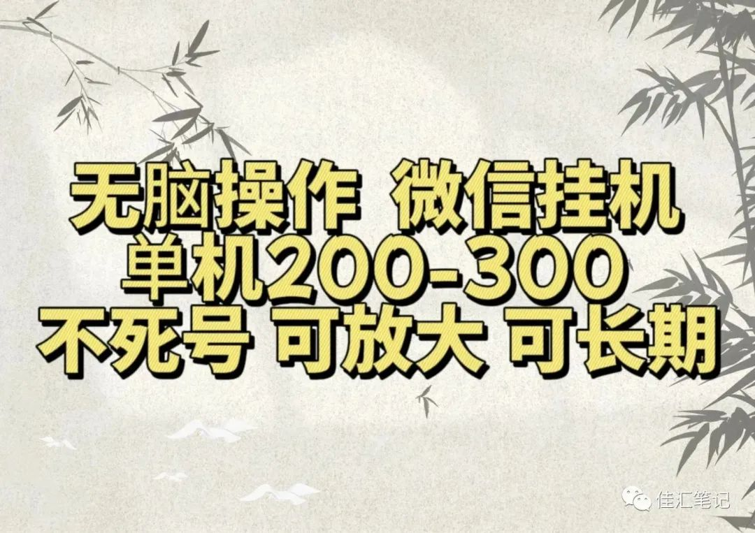 无脑操作微信视频号挂机单机200-300一天，不死号，可放大，工作室实测-凤来社资源库