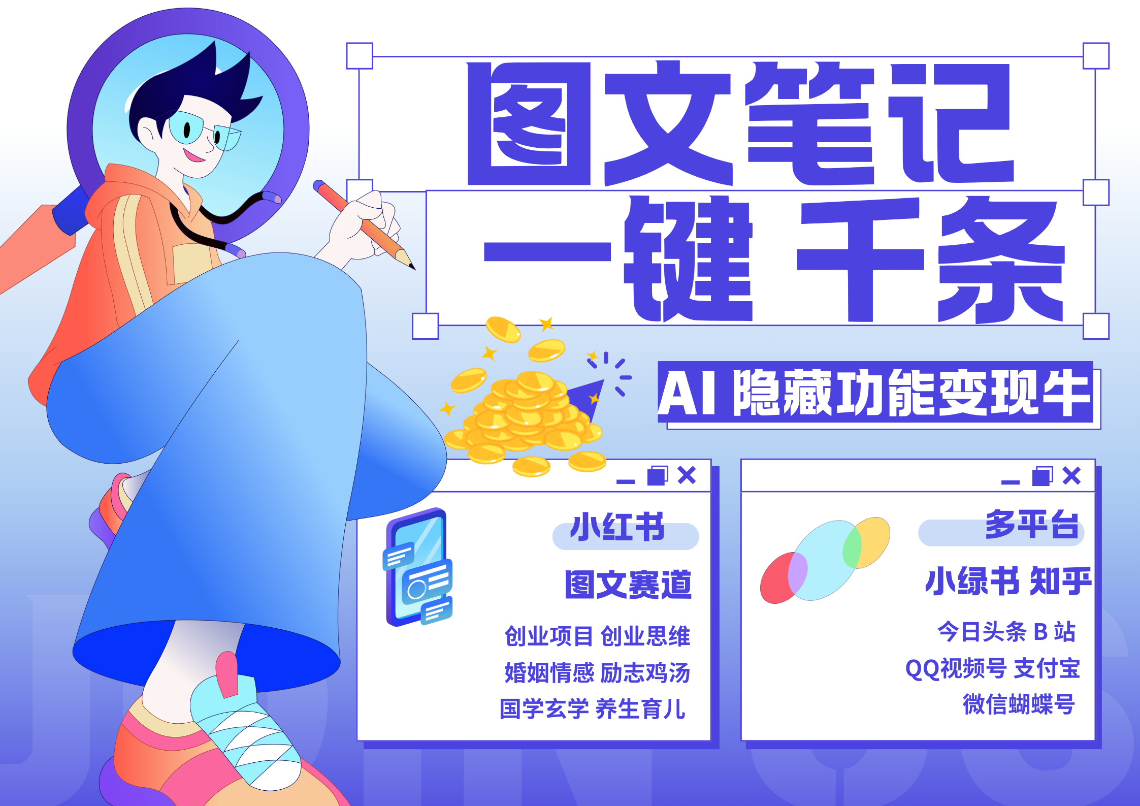 小红书小绿书 秒生图文一键千条 轻松变现3W+-凤来社资源库