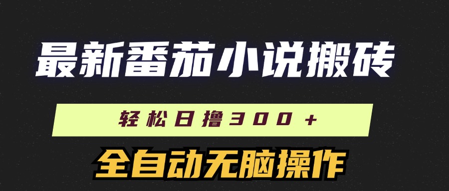 最新番茄小说搬砖，日撸300＋！全自动操作，可矩阵放大！-凤来社资源库