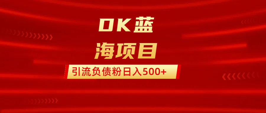 DK蓝海项目  通过，抖音，快手，小红书，引流负债粉日入500+-凤来社资源库