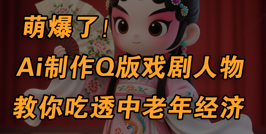 用Ai制作Q版戏剧人物，手把手教你吃透中老年经济，5分钟一个成品，多渠道变现-凤来社资源库
