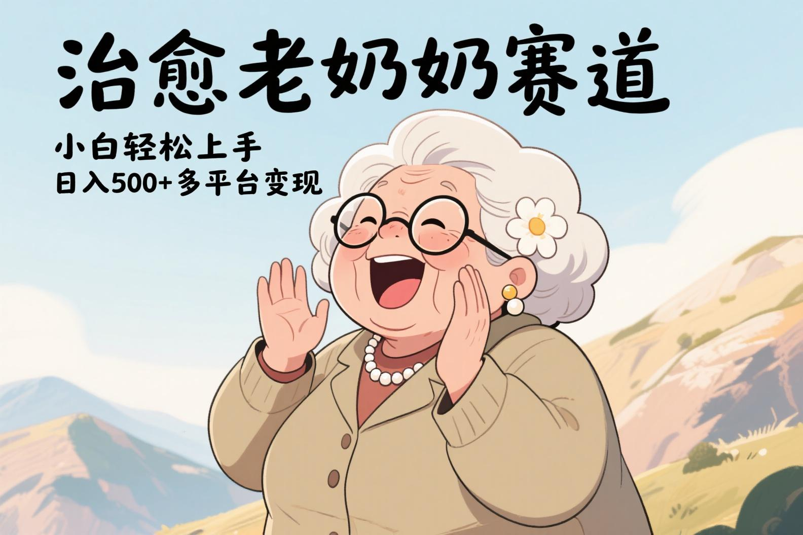 视频号治愈老奶奶赛道，小白轻松上手，日入500+多平台变现-凤来社资源库