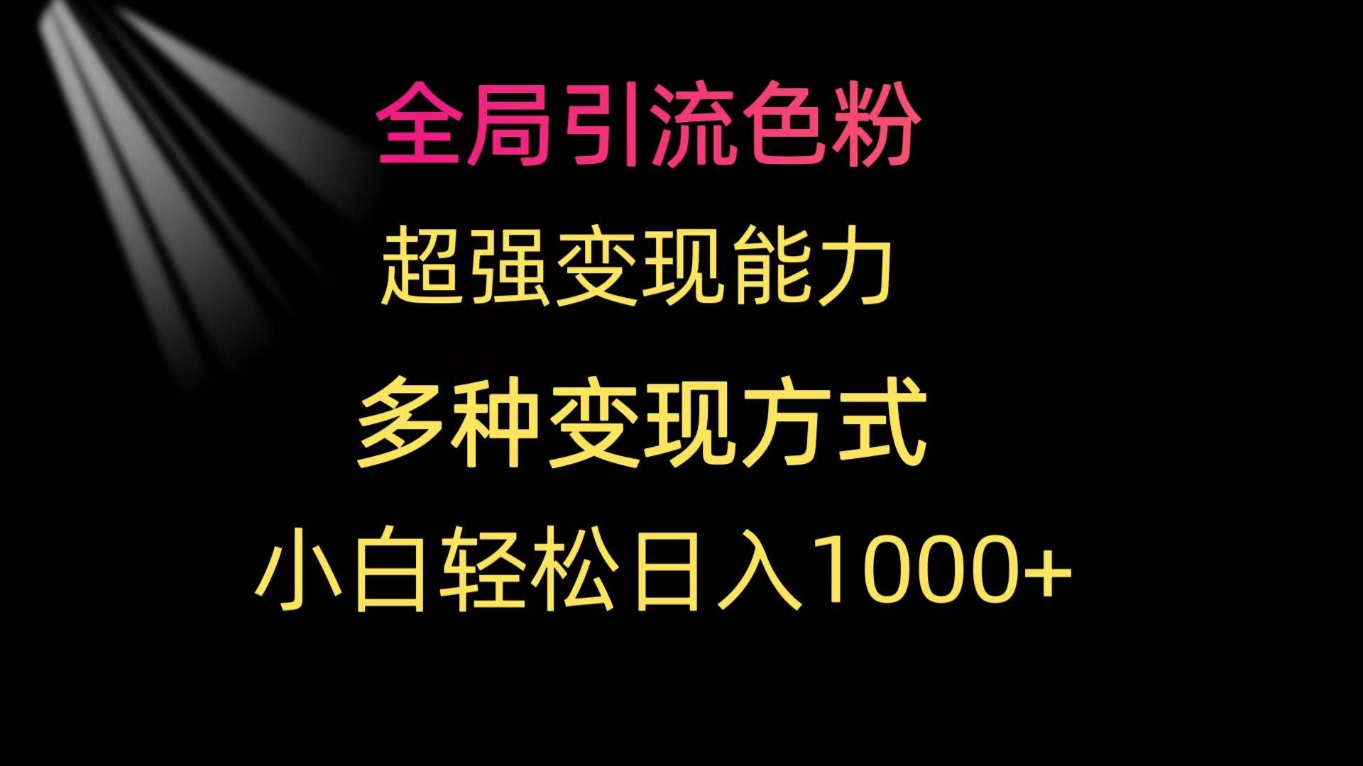 全局引流色粉 超强变现能力 多种变现方式 小白轻松日入1000+-凤来社资源库