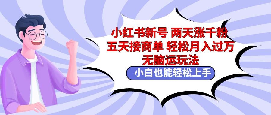 小红书新号两天涨千粉五天接商单轻松月入过万 无脑搬运玩法 小白也能轻…-凤来社资源库