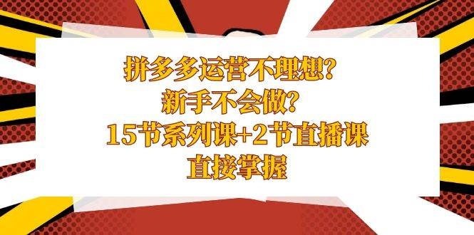 拼多多运营不理想？新手不会做？15节系列课+2节直播课，直接掌握-凤来社资源库