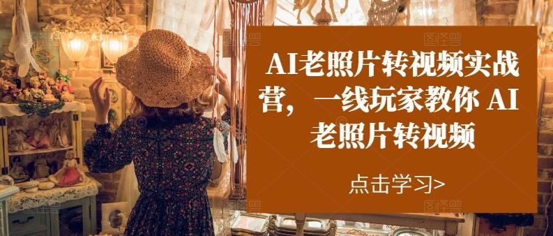 AI老照片转视频实操训练营，一线玩家教你AI老照片转视频-凤来社资源库