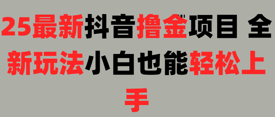 25最新抖音直播撸金项目，小白也能轻松上手！-凤来社资源库