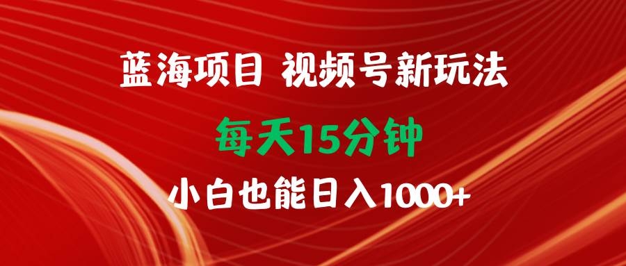 蓝海项目视频号新玩法 每天15分钟 小白也能日入1000+-凤来社资源库