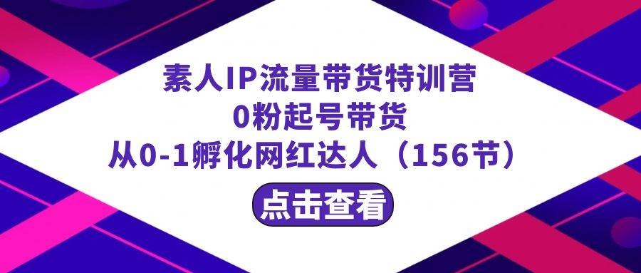 繁星·计划素人IP流量带货特训营：0粉起号带货 从0-1孵化网红达人（156节）-凤来社资源库