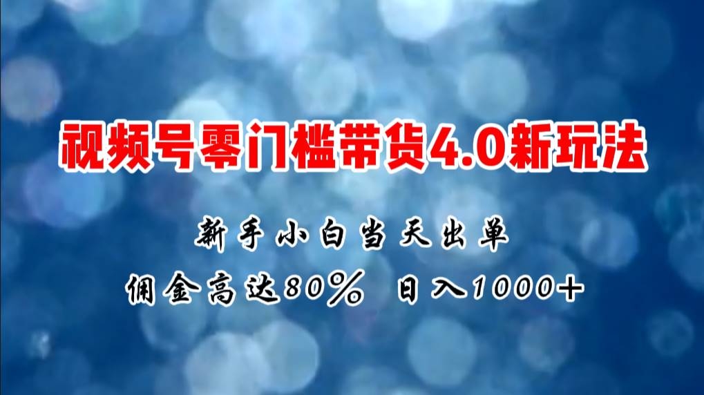 微信视频号零门槛带货4.0新玩法，新手小白当天见收益，日入1000+-凤来社资源库