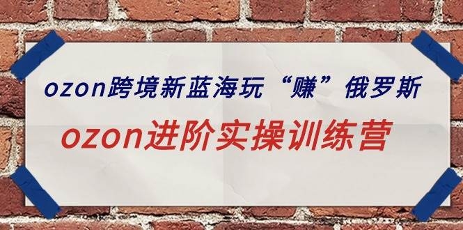 ozon跨境新蓝海玩“赚”俄罗斯，ozon进阶实操训练营-凤来社资源库