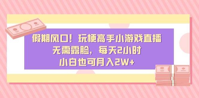 假期风口！玩梗高手小游戏直播，无需露脸，每天2小时，小白也可月入2W+-凤来社资源库