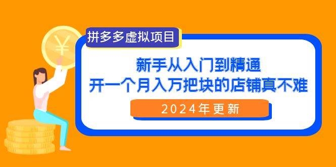 拼多多虚拟项目：入门到精通，开一个月入万把块的店铺 真不难（24年更新）-凤来社资源库