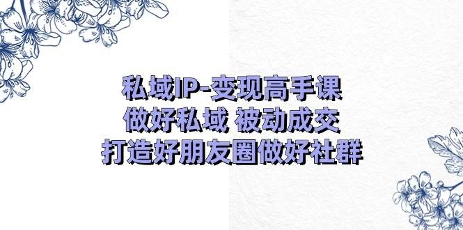 私域IP-变现高手课：做好私域 被动成交，打造好朋友圈做好社群（18节）-凤来社资源库