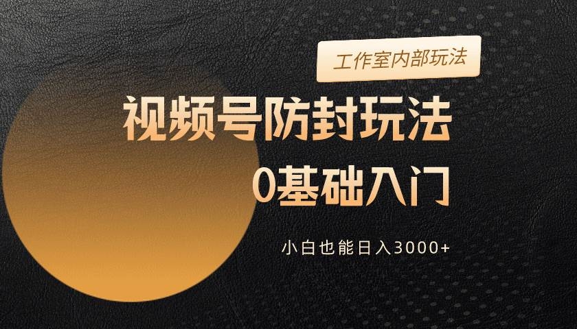2024视频号升级防封玩法，零基础入门，小白也能日入3000+-凤来社资源库