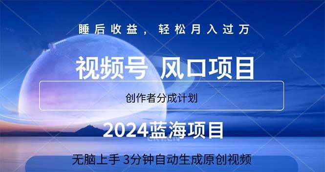 2024蓝海项目，3分钟自动生成视频，月入过万-凤来社资源库