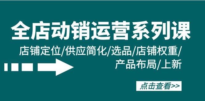 全店·动销运营系列课：店铺定位/供应简化/选品/店铺权重/产品布局/上新-凤来社资源库