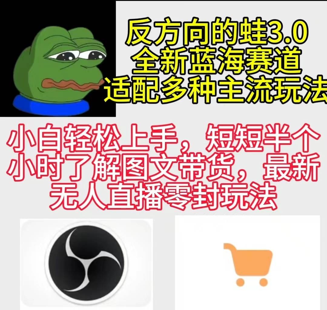 反方向的蛙3.0，图文最新玩法，变现多元化，新蓝海项目，小白轻松上手-凤来社资源库