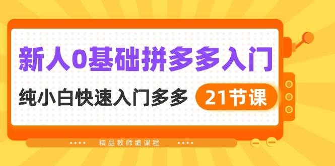 新人0基础拼多多入门，纯小白快速入门多多（21节课）-凤来社资源库
