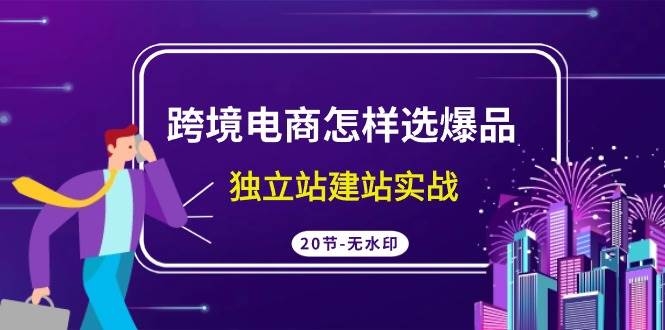 跨境电商怎样选爆品，独立站建站实战（20节高清无水印课）-凤来社资源库