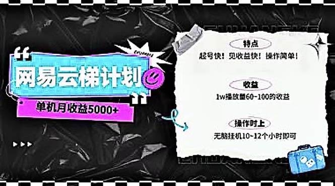 2024网易云云梯计划 单机日300+ 无脑月入5000+-凤来社资源库