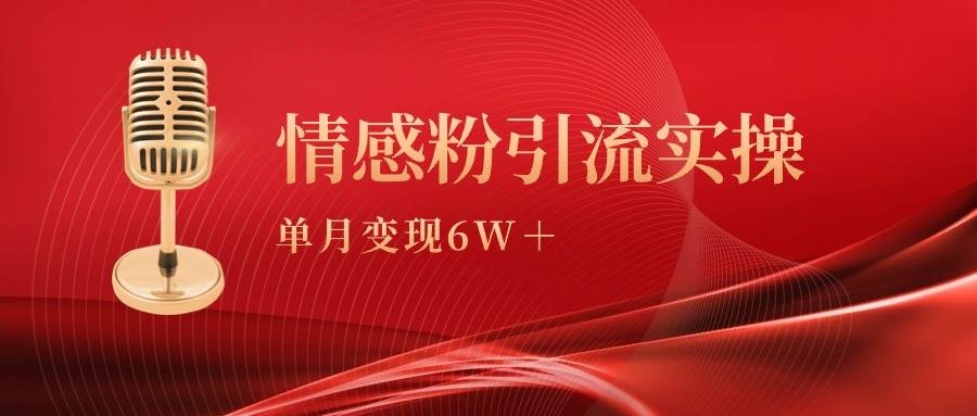 单月变现6w+，情感粉引流变现实操课-凤来社资源库