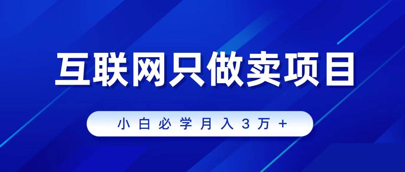 互联网的尽头就是卖项目，被割过韭菜的兄弟们必看！轻松月入三万以上！-凤来社资源库
