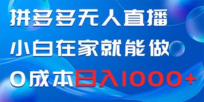 拼多多无人直播，小白在家就能做，0成本日入1000+-凤来社资源库