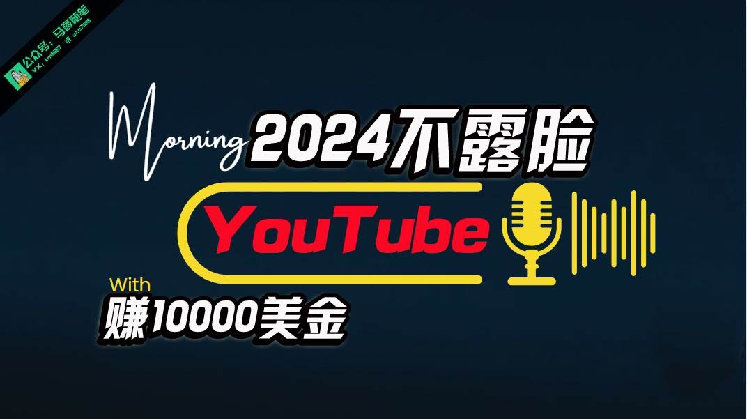 AI做不露脸YouTube赚$10000月，傻瓜式操作，小白可做，简单粗暴-凤来社资源库