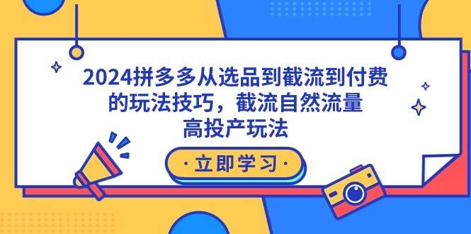 2024拼多多从选品到截流到付费的玩法技巧，截流自然流量玩法，高投产玩法-凤来社资源库