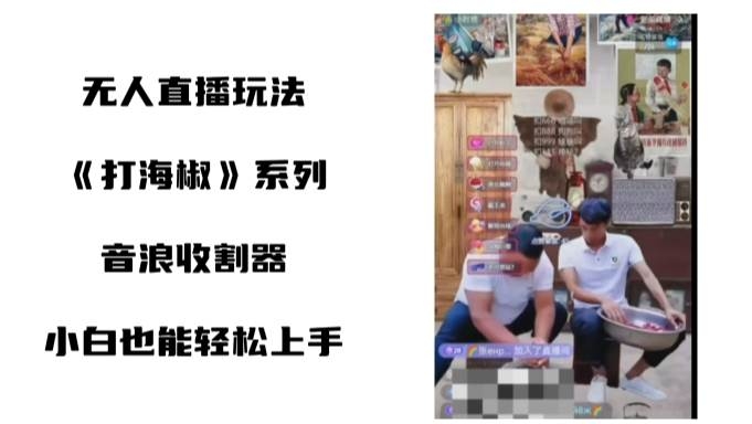 打海椒无人直播整蛊项目，小白轻松上手撸音浪收割器（教程+工具+素材）-凤来社资源库