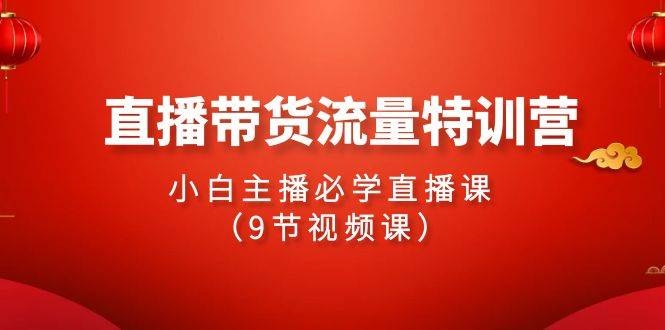 2024直播带货流量特训营，小白主播必学直播课（9节视频课）-凤来社资源库