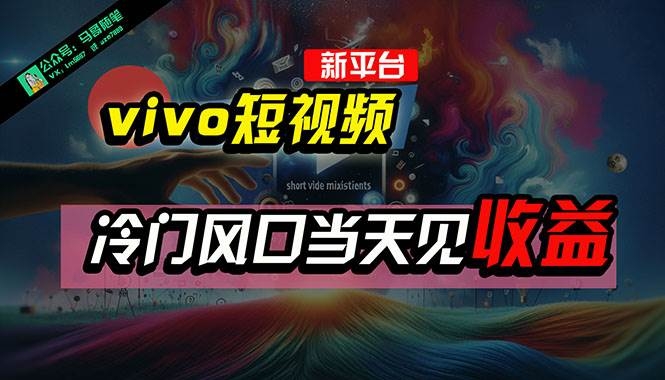全新平台vivo短视频，新风口AI混剪无脑搬运，冷门风口当天见收益，7天…-凤来社资源库