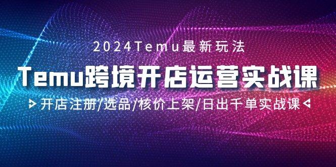 2024Temu跨境开店运营实战课，开店注册/选品/核价上架/日出千单实战课-凤来社资源库