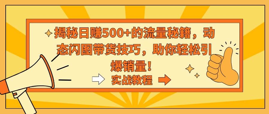 揭秘日赚500+的流量秘籍，动态闪图带货技巧，助你轻松引爆销量！-凤来社资源库