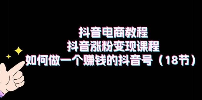 抖音电商教程：抖音涨粉变现课程：如何做一个赚钱的抖音号（18节）-凤来社资源库