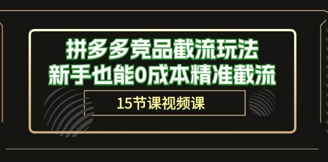 拼多多竞品截流玩法，新手也能0成本精准截流（15节课）-凤来社资源库