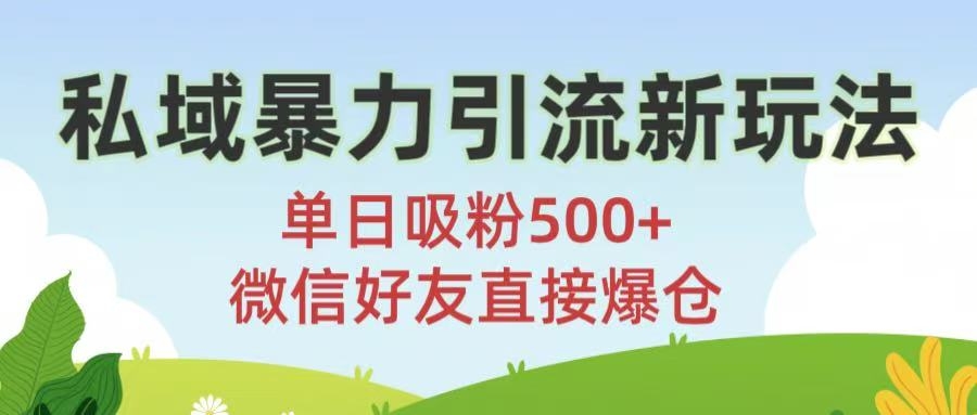 私域暴力引流新玩法!单日吸粉500+，微信好友直接爆仓-凤来社资源库