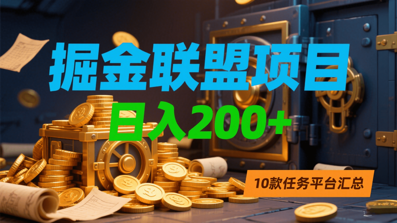 掘金联盟项目，日入200+，10款任务平台汇总-凤来社资源库