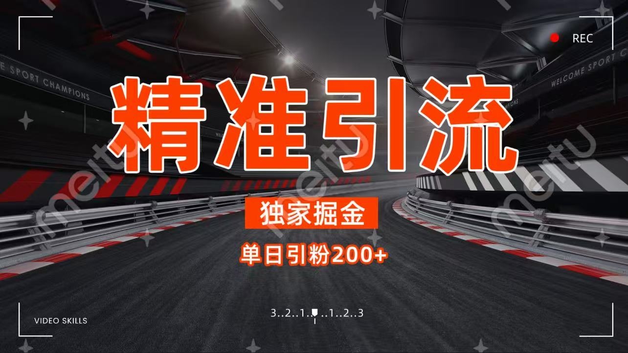 独家野路子精准引流 每日200+-凤来社资源库