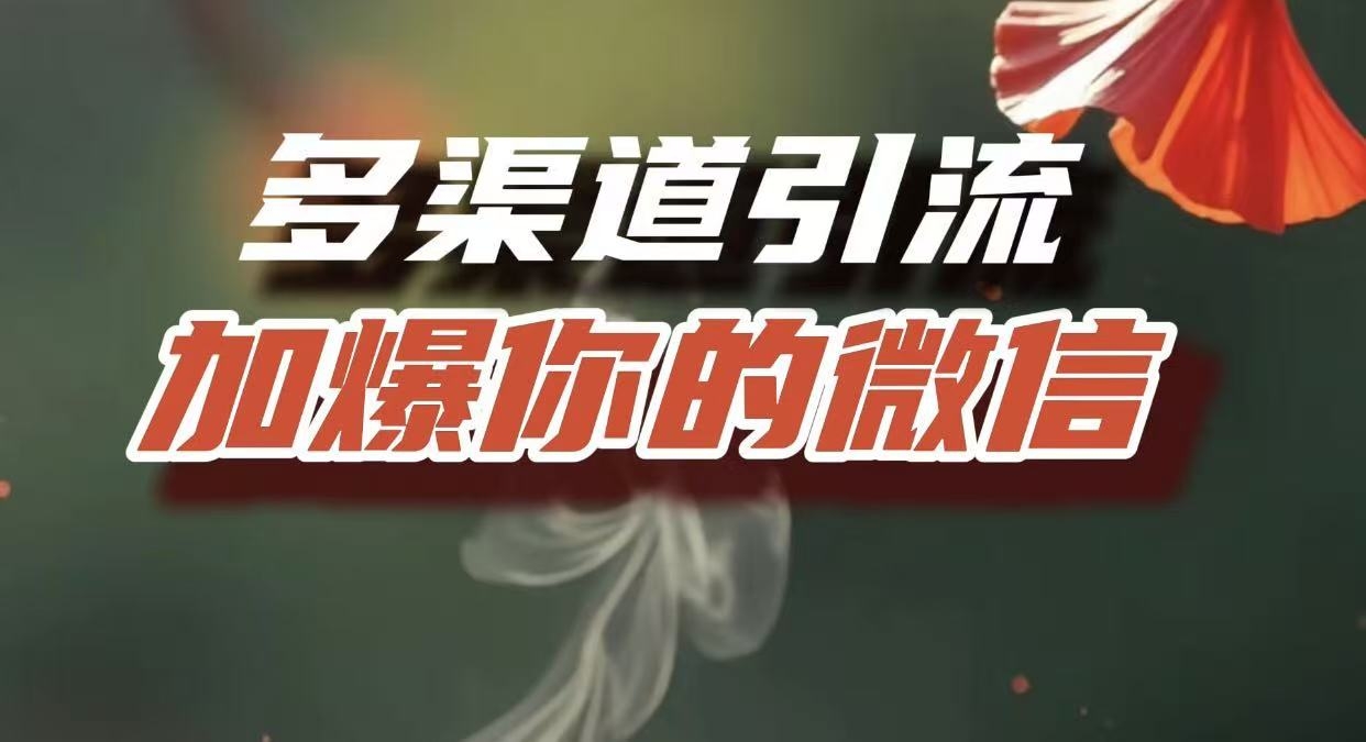 多渠道引流，加爆你的微信，把流量导入到私域，这是每一个想要在互联网赚钱的人必须掌握的底层能力-凤来社资源库
