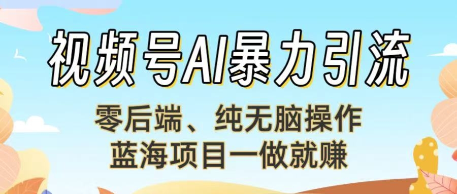 视频号AI暴力引流：零后端、纯无脑操作，蓝海项目一做就赚！【下面那个链接失效了】-凤来社资源库