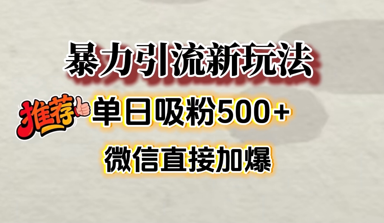 微信加爆的引流超级方法，单日吸粉500➕-凤来社资源库