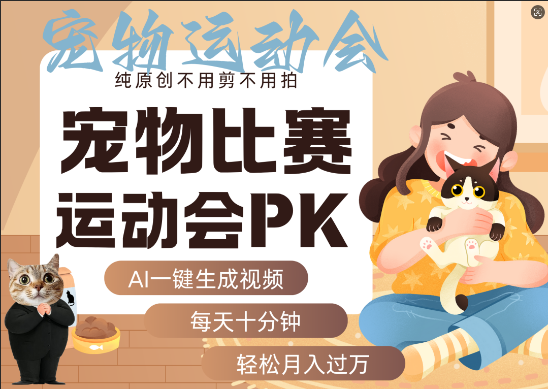 AI萌宠运动员跳水 射击  篮球  足球比赛   每天十分钟 附详细提示词文案库  代替做素材 卖提示词 卖虚拟资料  卖宠物产品 做宠物私人定制产品  带徒弟 带陪跑 卖课  创作者分成 月入5W+-凤来社资源库