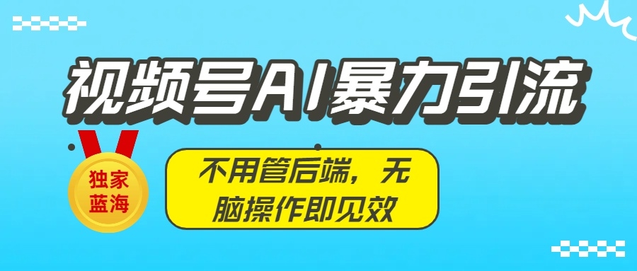 独家蓝海！视频号AI暴力引流：不用管后端，无脑操作即见效-凤来社资源库